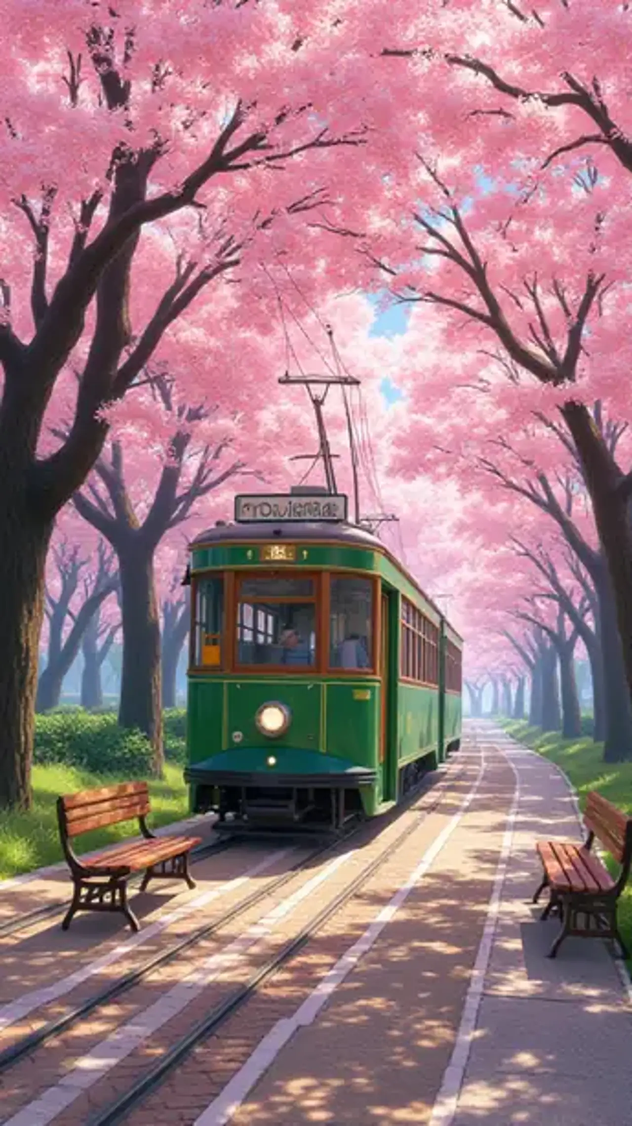 Board the tram to spring and meet a fairytale among cherry b…