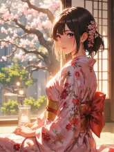 和装の似合う紅夜さんと子うさぎ