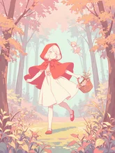 童話風の赤ずきん。