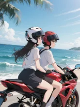 海に到着〜🛵💨
