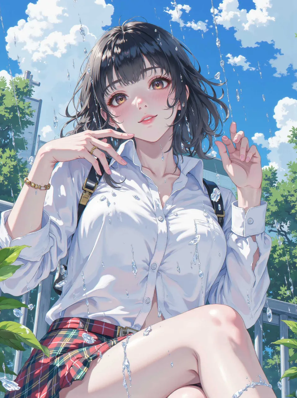 天気雨の濡れ透け