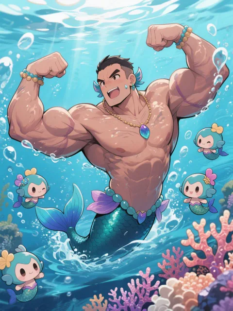 人魚姫は…実はマッチョでしたw
