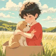 ガキ大将、捨て犬と遭遇。