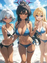 ギャル三人組·灼けた素肌の夏女神 の投稿作品
