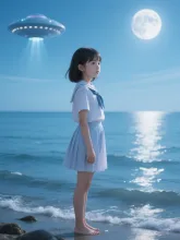 月あかりの下·薄着で立つ の投稿作品
