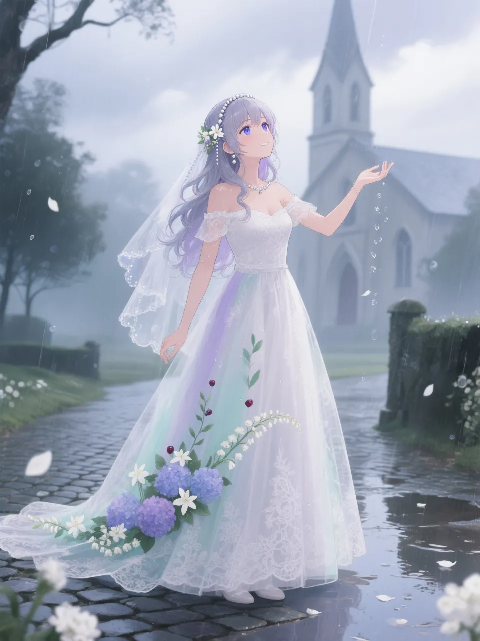 紫陽花ウエディング — れいんさんのAIイラスト