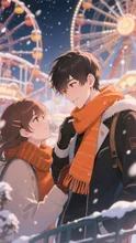 冬の遊園地