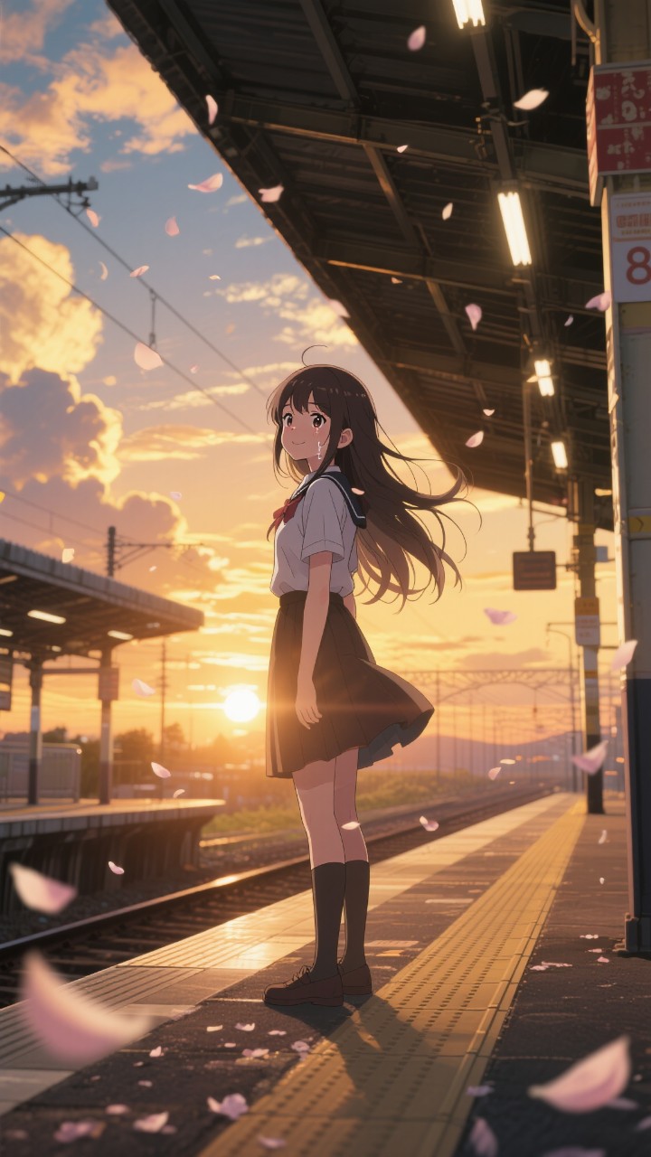 夕焼けホームで別れ