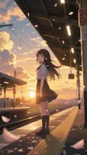夕焼けホームで別れ