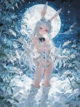 月の兎が雪の兎に…ｗ — 湯豆腐氷菓さんのAIイラスト