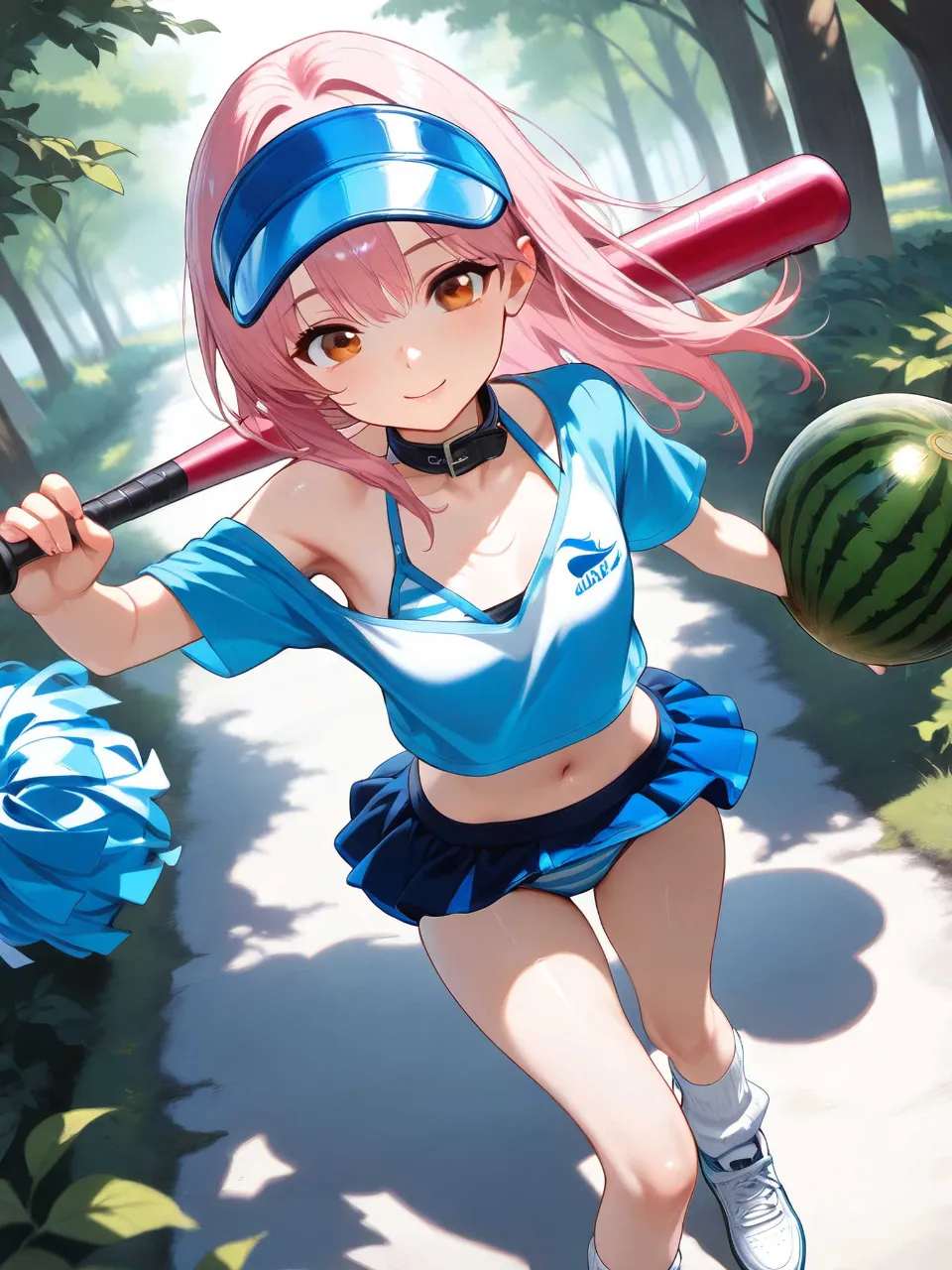今日を頑張る人も、今日は頑張らない人も、みんなを応援したい、スイカとバットとチアガール!…供養…桃
