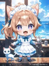 海にきたーっ♡ — ちびキャラ・デフォルメのAIイラスト|SUPPART