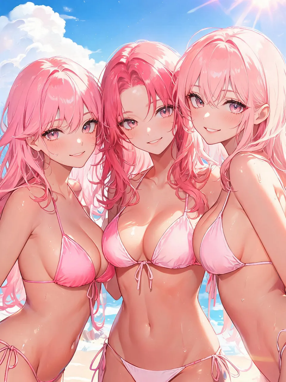 ピンク3人