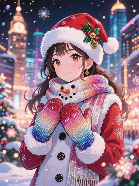 煌めく冬のクリスマスガール