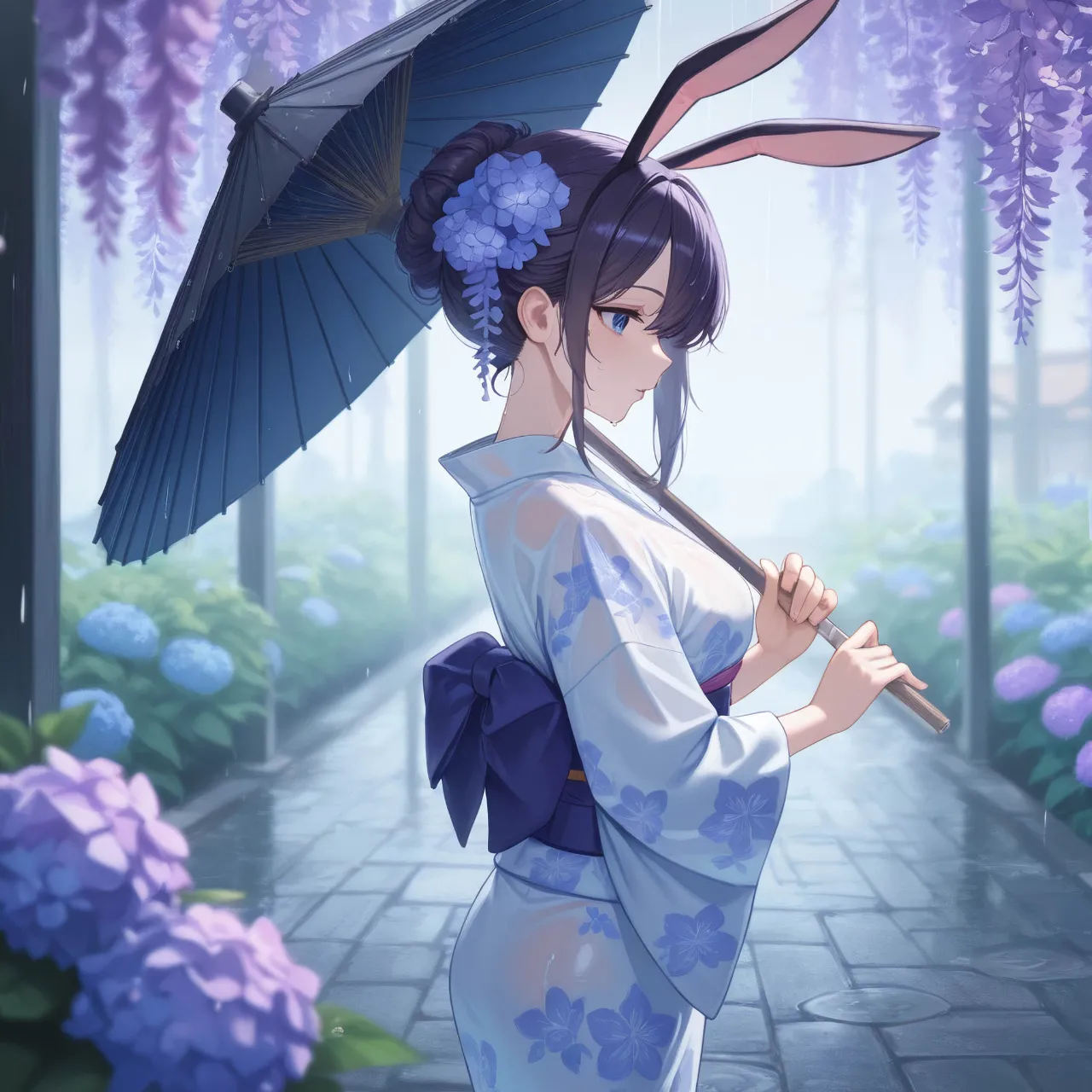 雨音の余韻 — Rabbit_FootさんのAIイラスト