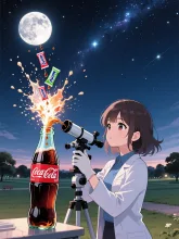 見えないものを見ようとして〜　コーラにメントス詰め込んだ〜♪ — 泥沼さんのAIイラスト