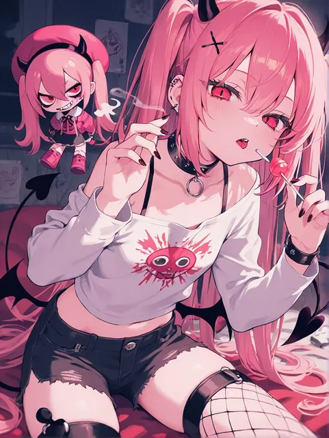 ピンク髪の悪魔ちゃん🍬🍭