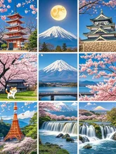 9コマ、子猫、富士山、満月、東京タワー、桜満開、弘前城、恐山、奥入瀬渓流