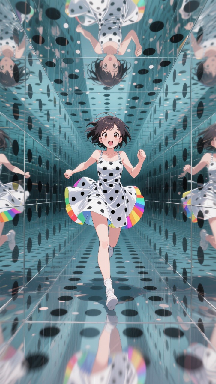 無限水玉空間を駆け抜ける少女