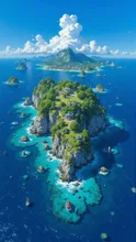 画像生成チャレンジ·珊瑚の島 の投稿作品