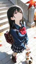 紅葉狩り·赤く染まる山道で の投稿作品