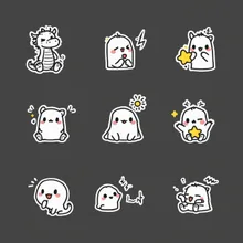 LINEスタンプ16種類、辰、喜、幸福、満足感、安心、アンニュイ、コミカル