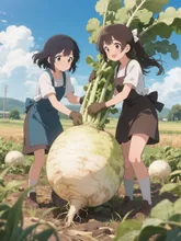 カブの収穫
