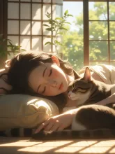 縁側でうたた寝·日だまりに膝を抱えて の投稿作品