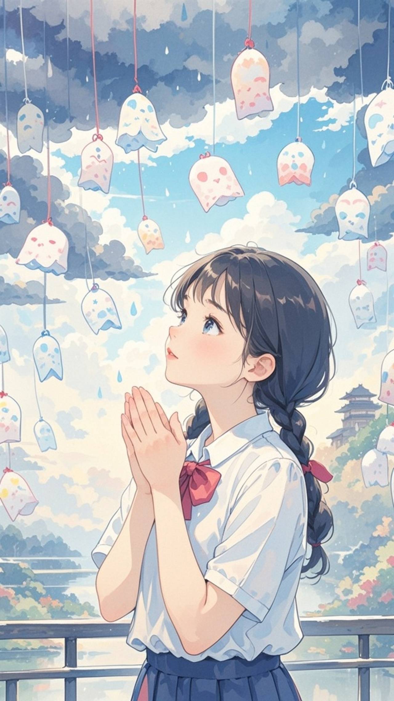 てるてる坊主に願い事 — SUPP59509422さんのAIイラスト