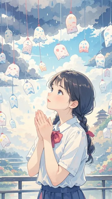 てるてる坊主に願い事