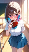 彼氏にチョコを渡す5分前 — ああさんのAIイラスト