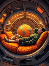 A capsule that travels to a set destination around the world while you sleep