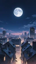 夜空の満月