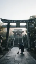 朝の神社