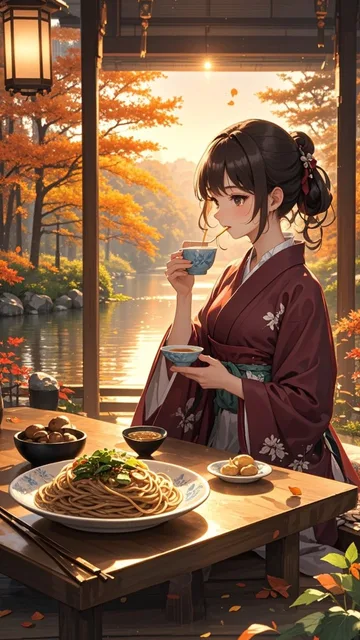 graceful woman drinking tea