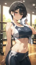 真夏の体育会系女子·汗がきらめく、健康美 の投稿作品