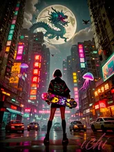 Neon Ride skater