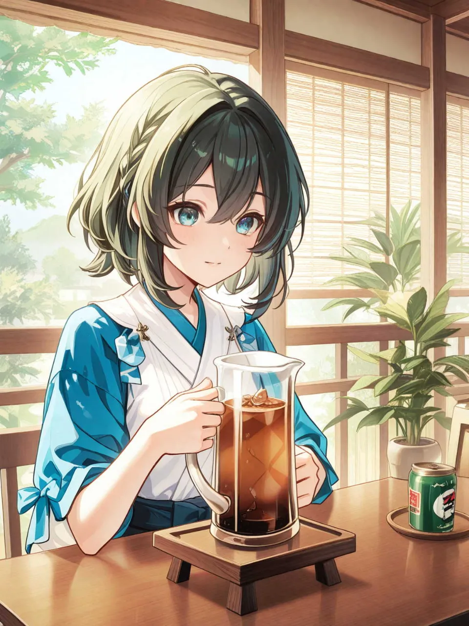 夏の麦茶 — rairaさんのAIイラスト