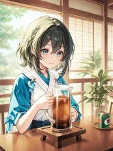 夏の麦茶 — rairaさんのAIイラスト