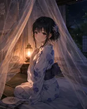 蚊帳の中の浴衣美人·夢見る夏の夜 の投稿作品