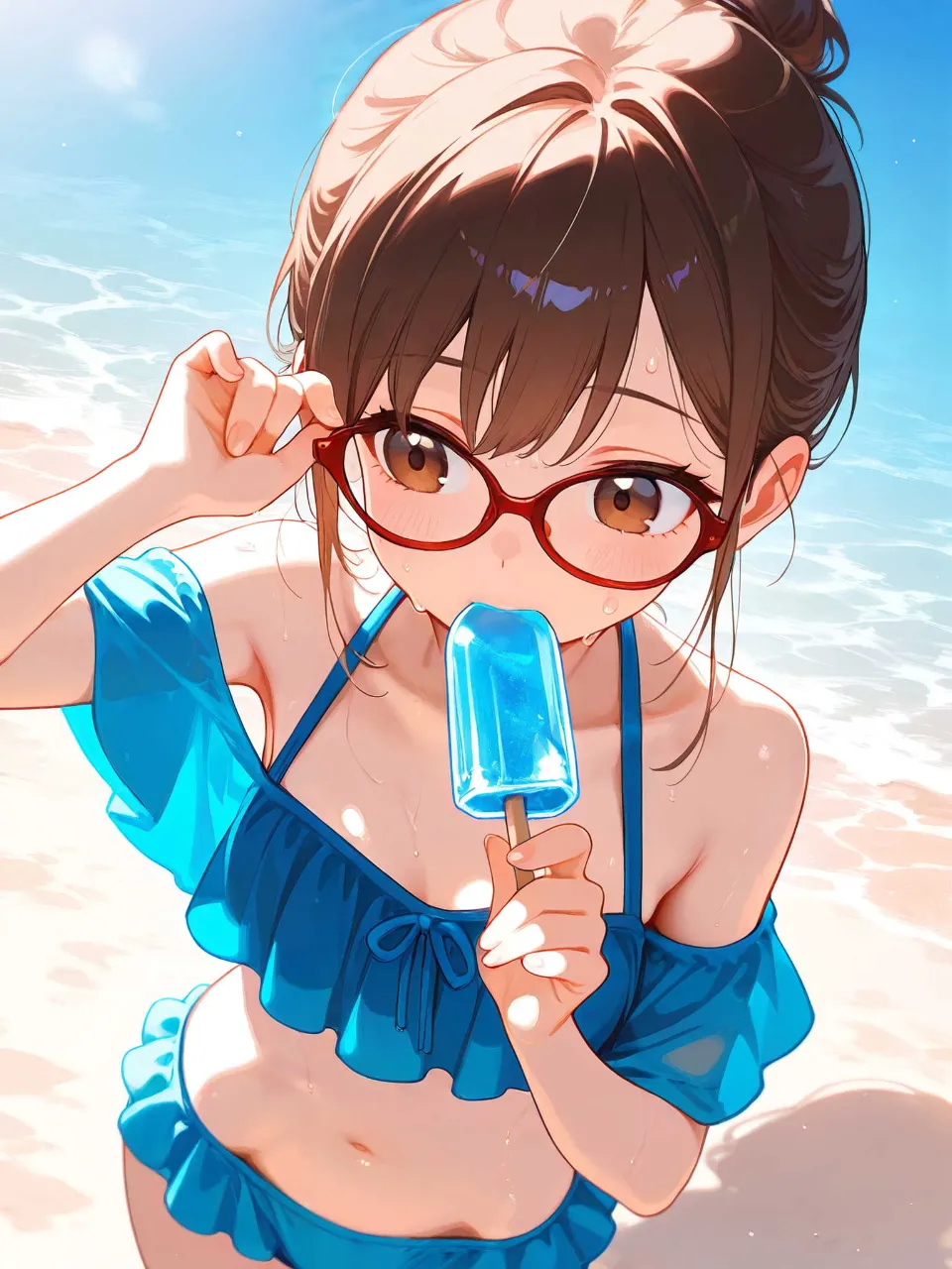 極上のアニメ - アイスキャンディーと夏の女性 / lool