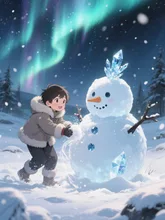 雪だるまと少年 — SUPP24187848さんのAIイラスト