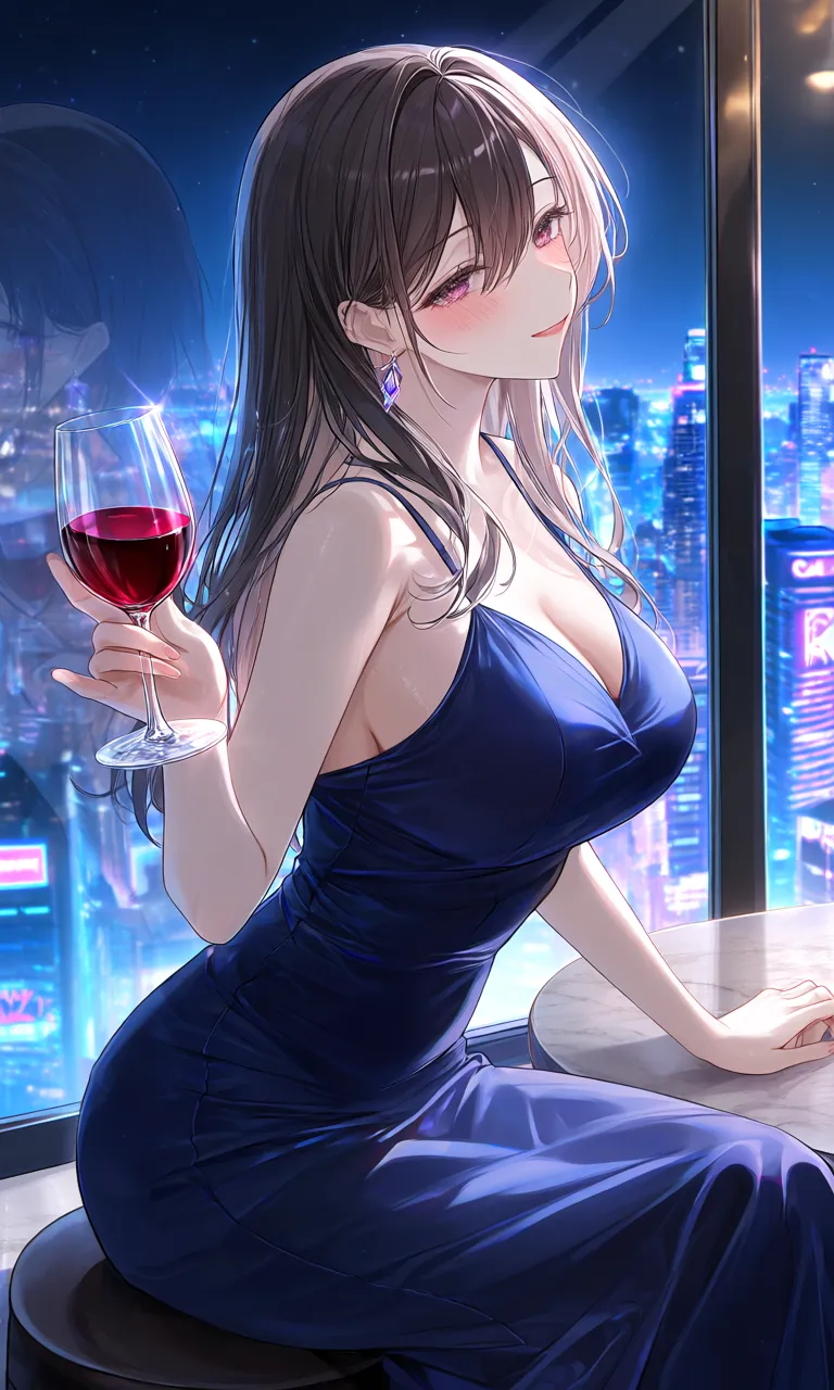 最上階のBARにて — 画像生成掛け持ちしてますさんのAIイラスト