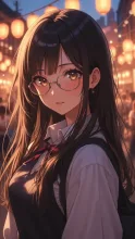 宵の縁日・眼鏡の委員長