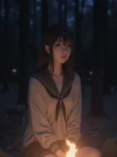 林間学校·焚き火を囲む夜 の投稿作品