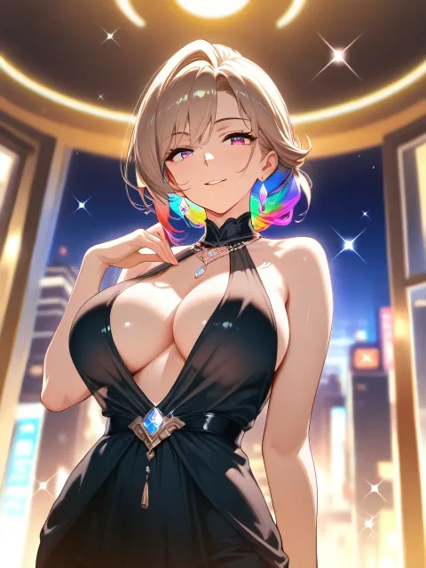 色っぽい大人のお姉さん、タイトな私服、艶やかな笑み