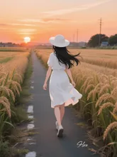 夕日とあの子