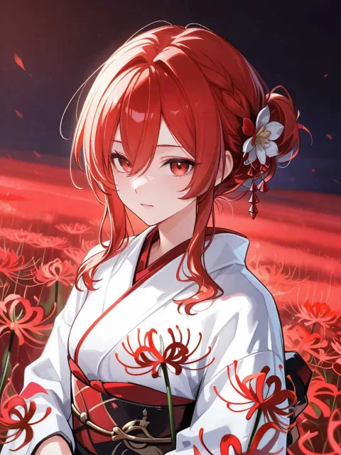 Draw crimson spider lilies.… - 彼岸花の朱