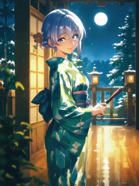 A mysterious young Japanese… - 仲居の着物