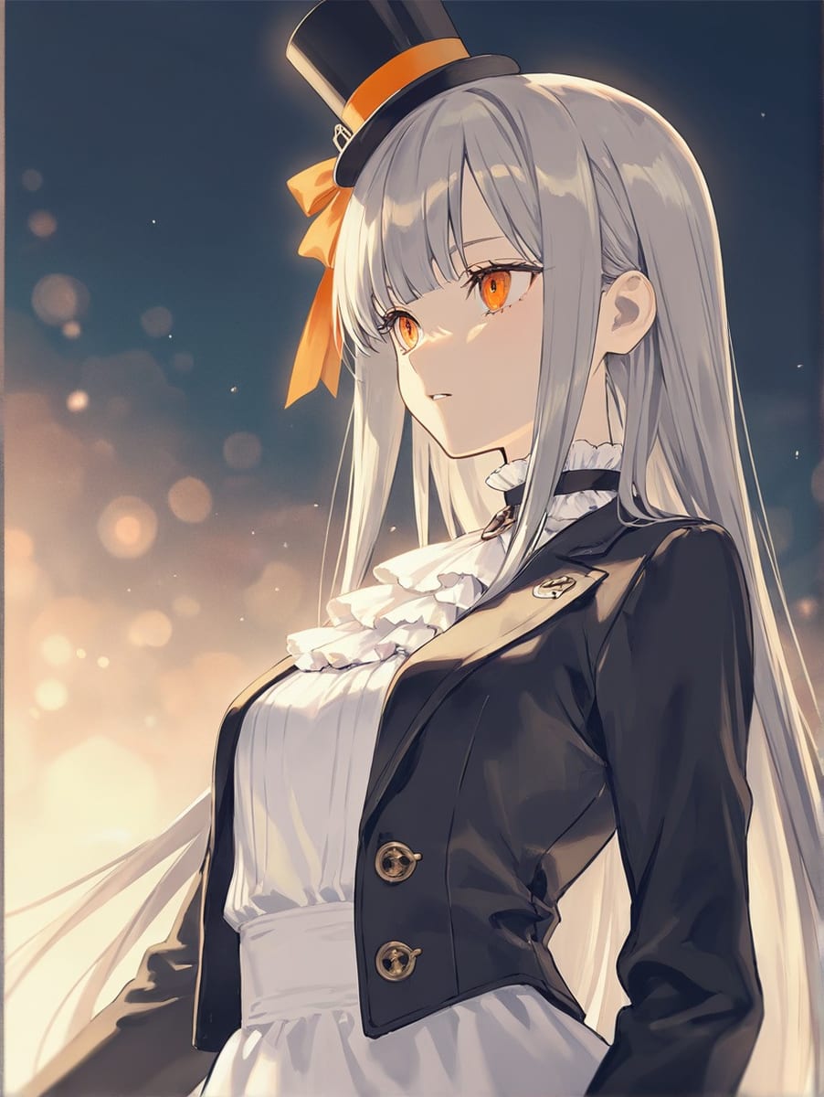 1girl、grey hair、long hair - SUPPART
